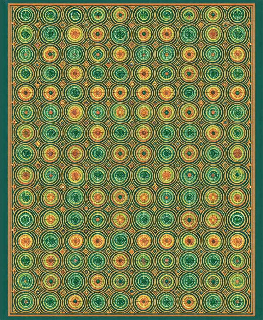 Retro Abstract Geometric Circles Rug