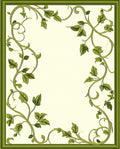 Green Vine Scroll Pattern Rug