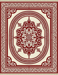 Rich Crimson Medallion Traditional Rug