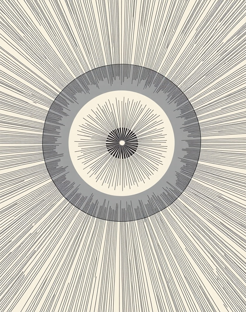 Mid-Century Sunburst Pattern Rug