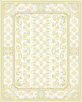 Creamy Yellow Ornate Scroll Pattern Rug
