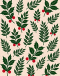Dark Green Holly Berry Collection Rug