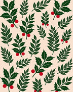 Dark Green Holly Berry Collection Rug