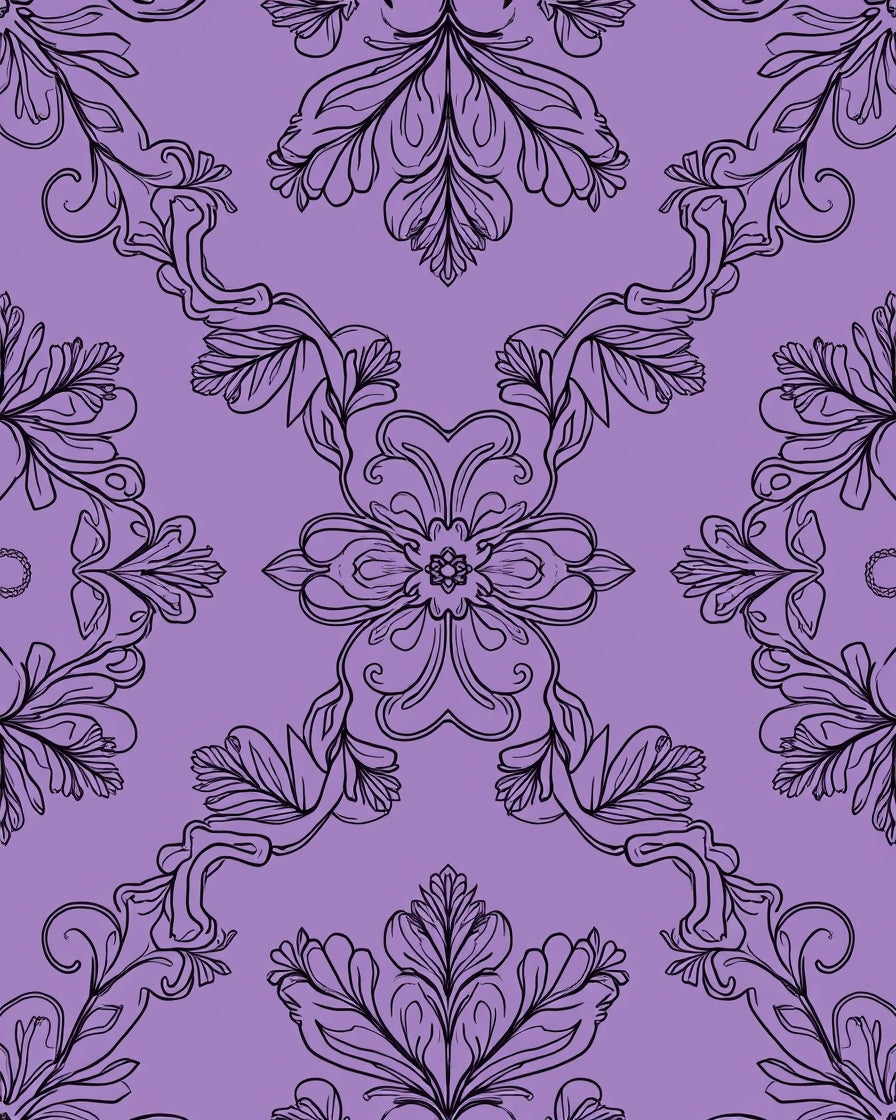 Elegant Floral Swirl Pattern Rug