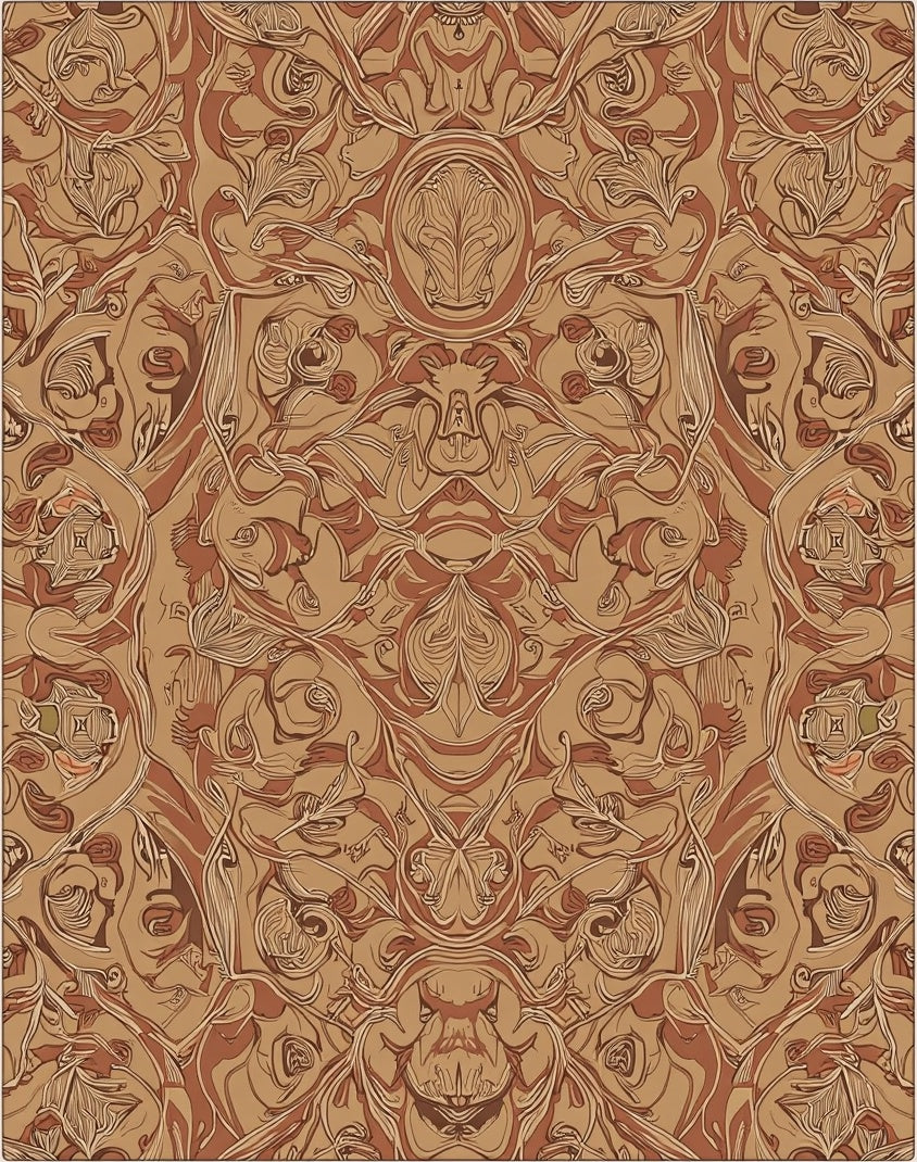 Brown Abstract Swirls Pattern Design Rug