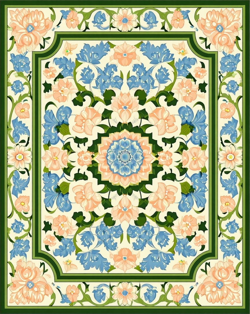Classic Floral Palace Mandala Rug