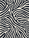 Bold Black and Cream Abstract Stripes Rug
