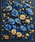 Elegant Floral Pattern with Gold Detail Rug