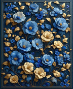 Elegant Floral Pattern with Gold Detail Rug