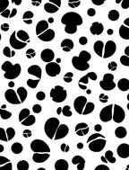 Abstract Black White Spots Pattern Rug