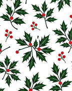 Festive Green Holly Berry Foliage Rug