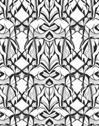 Symmetrical Black White Abstract Pattern Rug