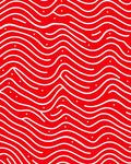 Crimson Wavy Lines with Dots Rug