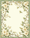 Floral Vine with Cream Blooms Rug
