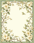 Floral Vine with Cream Blooms Rug