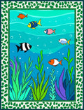 Colorful Fish in Underwater Garden Rug