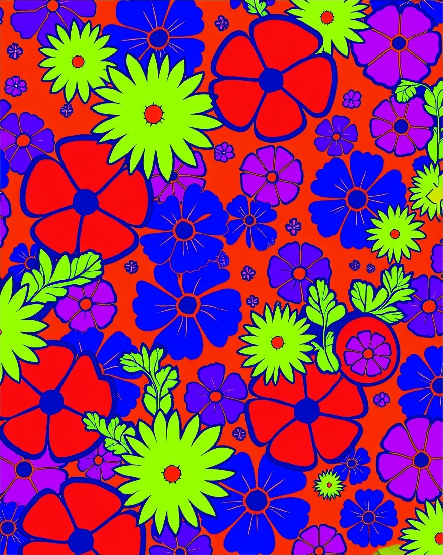 Groovy Floral Field Pattern Rug