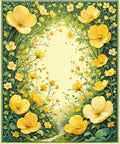 Yellow Garden Floral Whimsical Rug