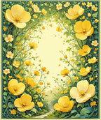 Yellow Garden Floral Whimsical Rug