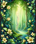 Enchanted Forest Floral Whimsical Pattern Rug