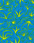 Vivid Blue Yellow Swirl Pattern Rug
