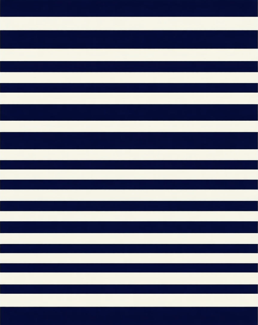 Classic Navy White Stripe Design Rug