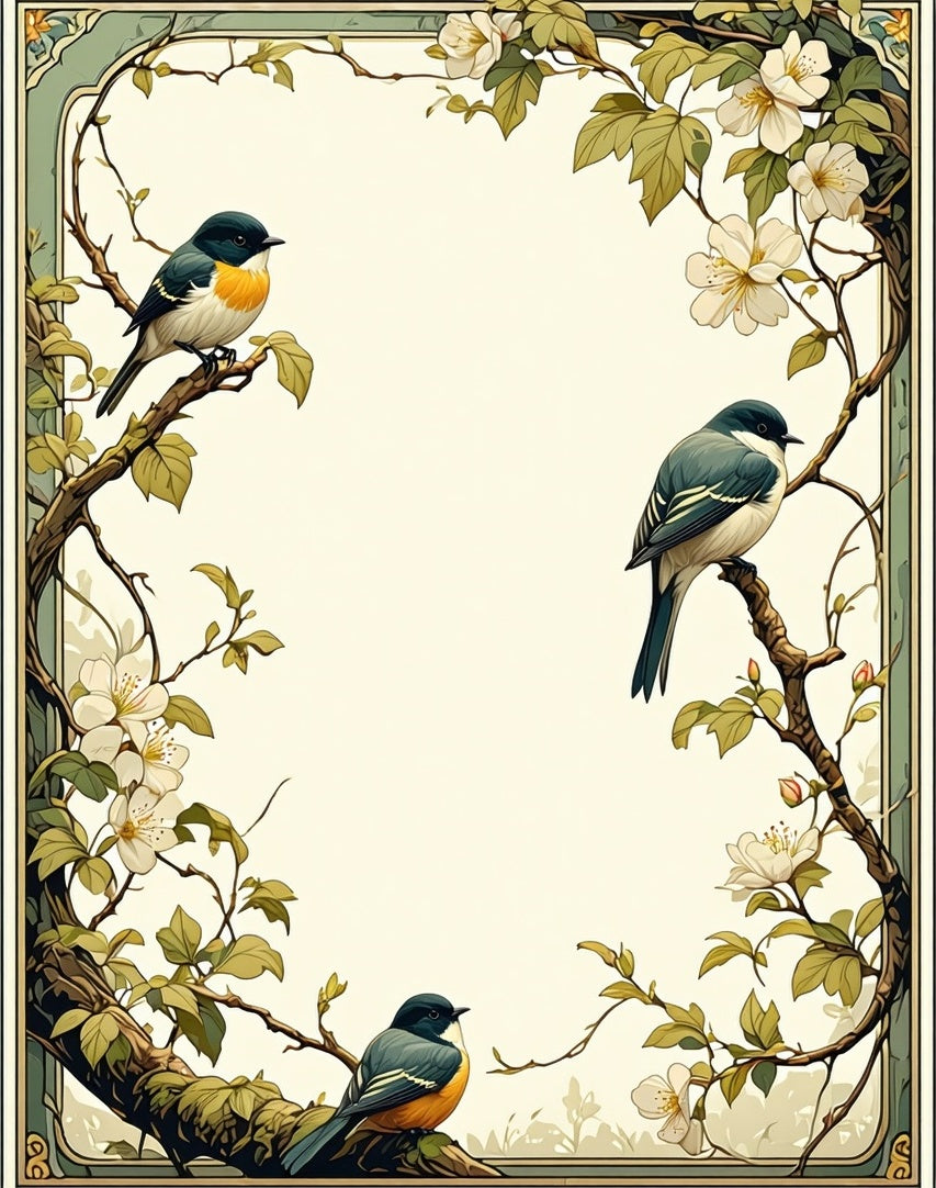 Birds and Branches Nature Art Rug