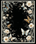Whimsical Butterfly Floral Garden Rug