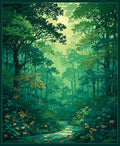 Enchanted Forest Path Scene Rug