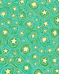 Green Aqua Star Swirl Pattern Rug