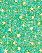 Green Aqua Star Swirl Pattern Rug