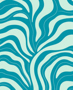 Aqua Organic Waves Design Rug