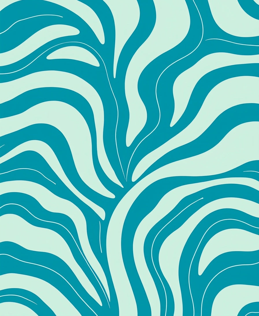Aqua Organic Waves Design Rug