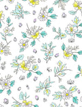 Whimsical Floral Pattern with Yellow Accents Rug