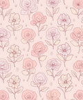 Pastel Floral Outline Pattern Rug