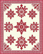 Classic Red Blossom Detailed Pattern Rug