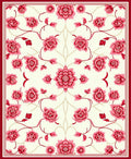 Classic Pink Floral Vine Pattern Rug