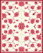Classic Pink Floral Vine Pattern Rug