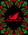 Classic Red Green Sleigh Garland Rug