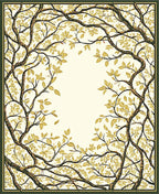 Elegant Falling Leaves Tree Pattern Rug