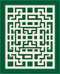 Green Cream Geometric Lattice Rug