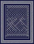 Elegant White Lattice Border Design Rug