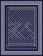 Elegant White Lattice Border Design Rug
