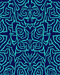 Electric Blue Abstract Swirl Pattern Rug