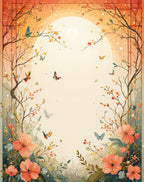 Spring Blossom Butterfly Garden Design Rug