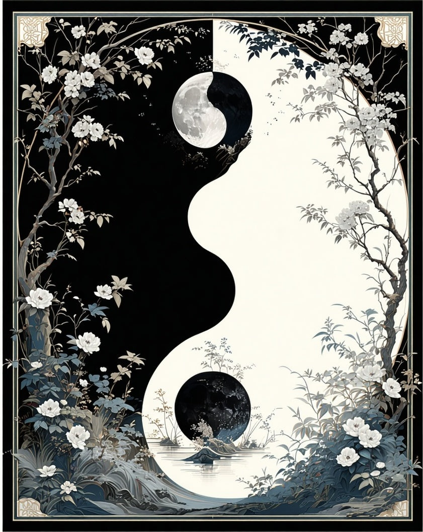Nature Yin Yang Floral Landscape Rug