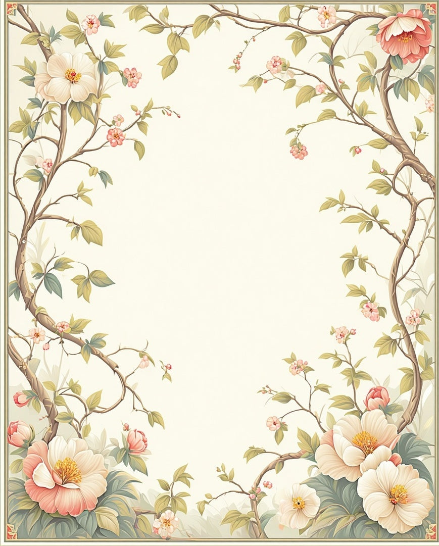 Floral Branch Delicate Pattern Rug