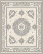 Detailed Sunburst With Floral Accents Rug