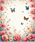 Whimsical Floral Butterflies Pattern Rug