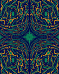 Deep Blue Emerald Swirl Pattern Rug